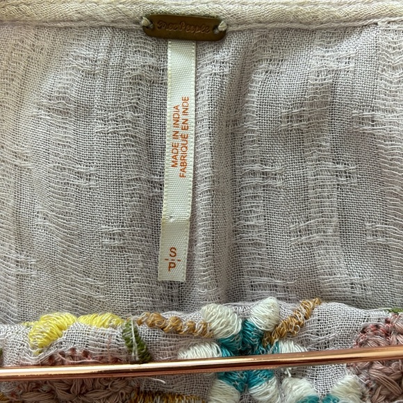 Free People Embroidered Blouse - Lavender with Floral Accents - Picture 5 of 6